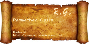 Rammacher Gyula névjegykártya