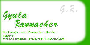 gyula rammacher business card